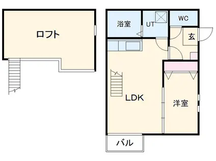 CREO志賀本通 (1LDK/2階)の間取り写真