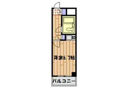ライオンズマンション海老名(ワンルーム/3階)の間取り写真