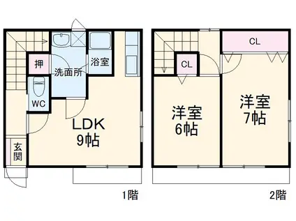 テラスハウスはなみずき2丁目(2LDK)の間取り写真