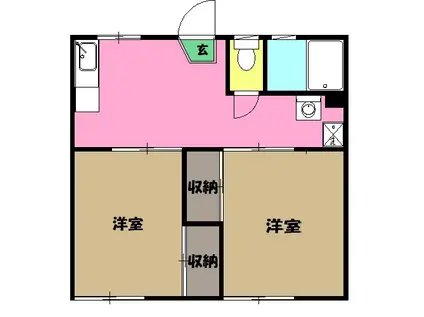 フレグランス富士森(2DK/1階)の間取り写真