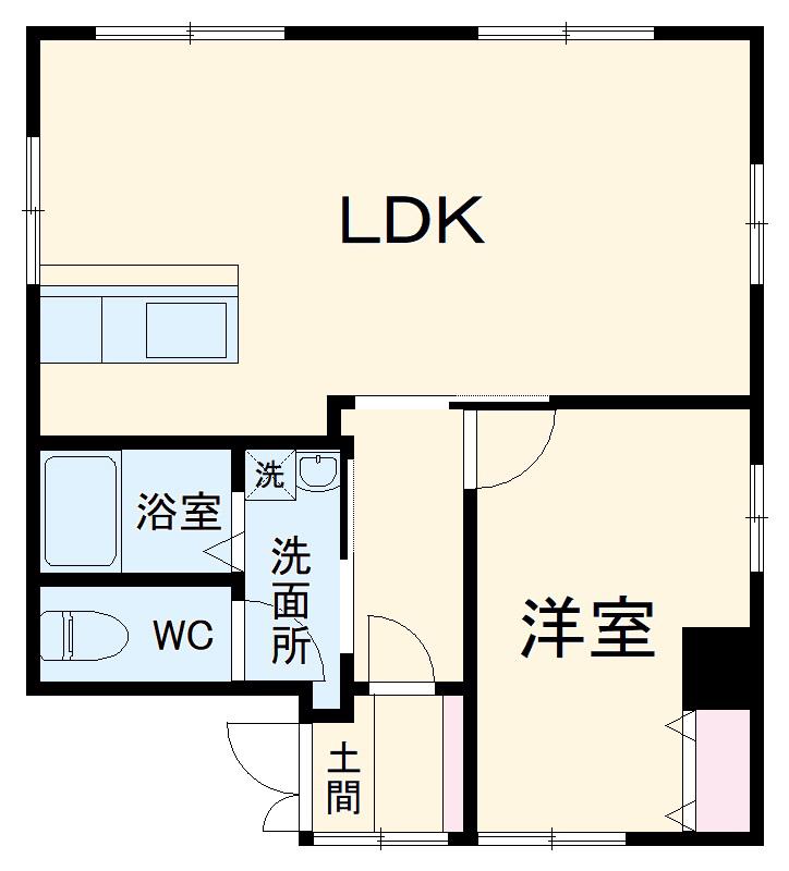 ラ・メール(1LDK/2階)の間取り写真