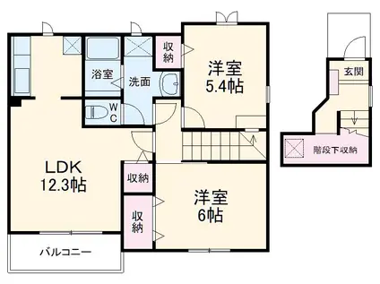 サニーレジデンスⅡ(2LDK/2階)の間取り写真