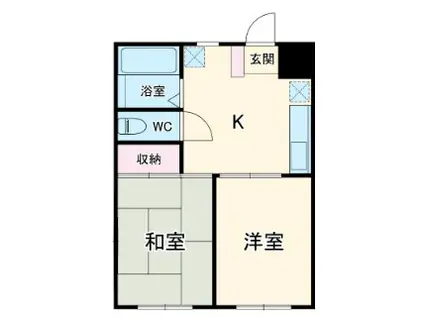 マウンテン宮(2K/1階)の間取り写真