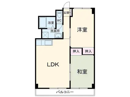 森産ビル(2LDK/4階)の間取り写真