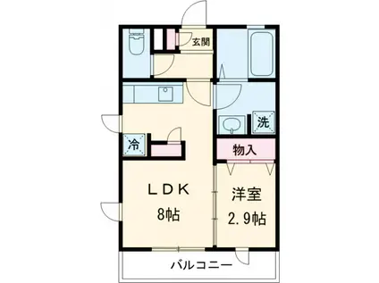SUN DEMEURE B(1LDK/1階)の間取り写真