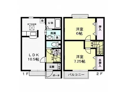 ビッグフォレスト稲荷前(2LDK)の間取り写真