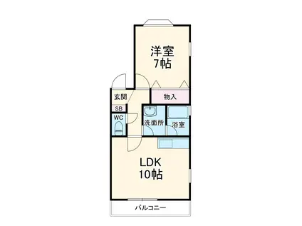 コープE(1LDK/2階)の間取り写真