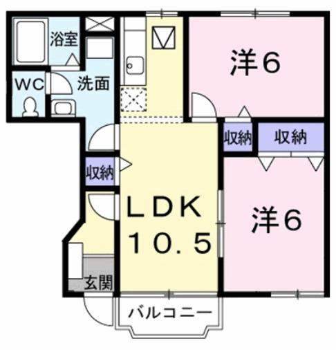 ヴィラサンライズドリームⅡ(2LDK/1階)の間取り写真
