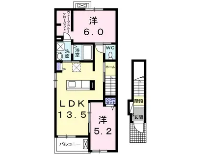 KS HARMONYⅠ(2LDK/2階)の間取り写真