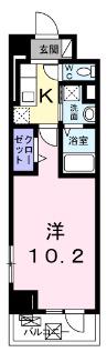 多摩モノレール 甲州街道駅 徒歩6分 5階建 築10年(1K/3階)の間取り写真