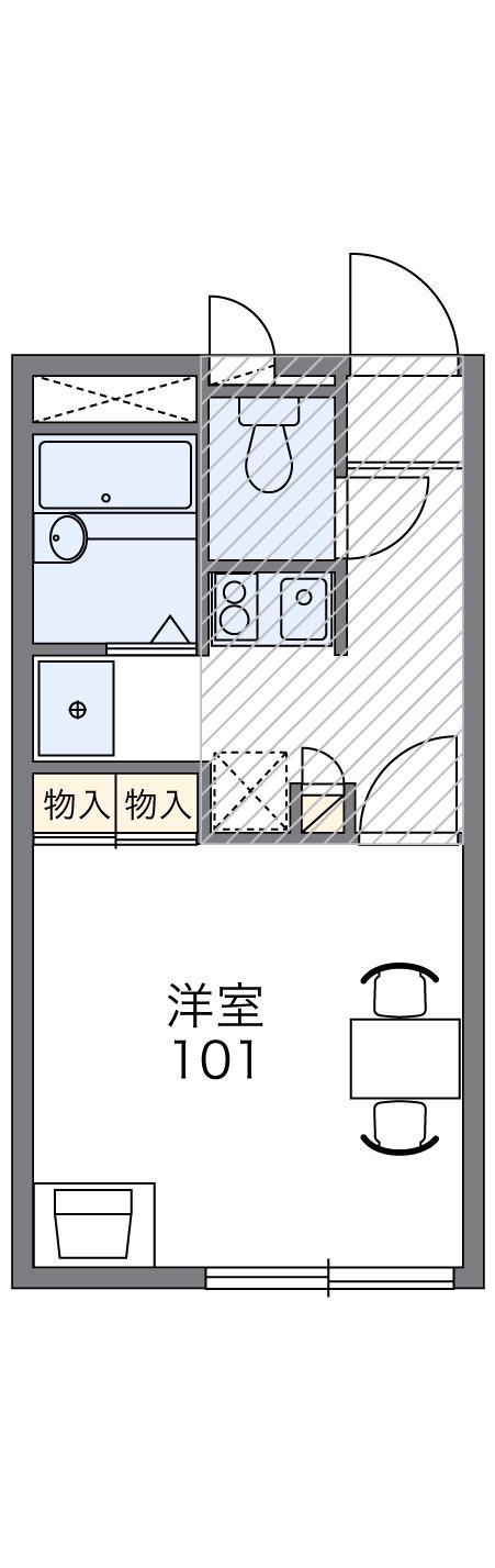 レオパレスフラワーハイツ(1K/2階)の間取り写真