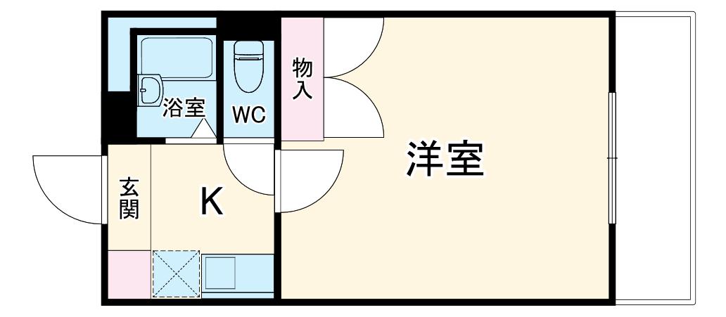 レオパレスブリストル北安東(1K/1階)の間取り写真