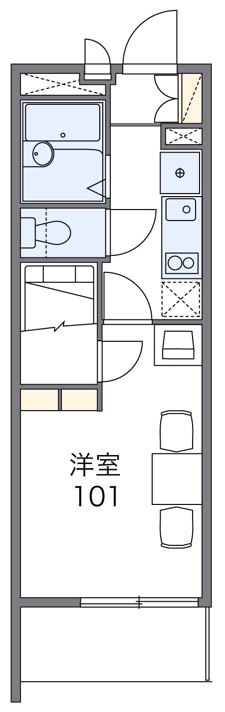 レオパレスSUGIYAMAⅢ(1K/1階)の間取り写真