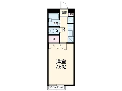 アムール上福岡(1K/1階)の間取り写真