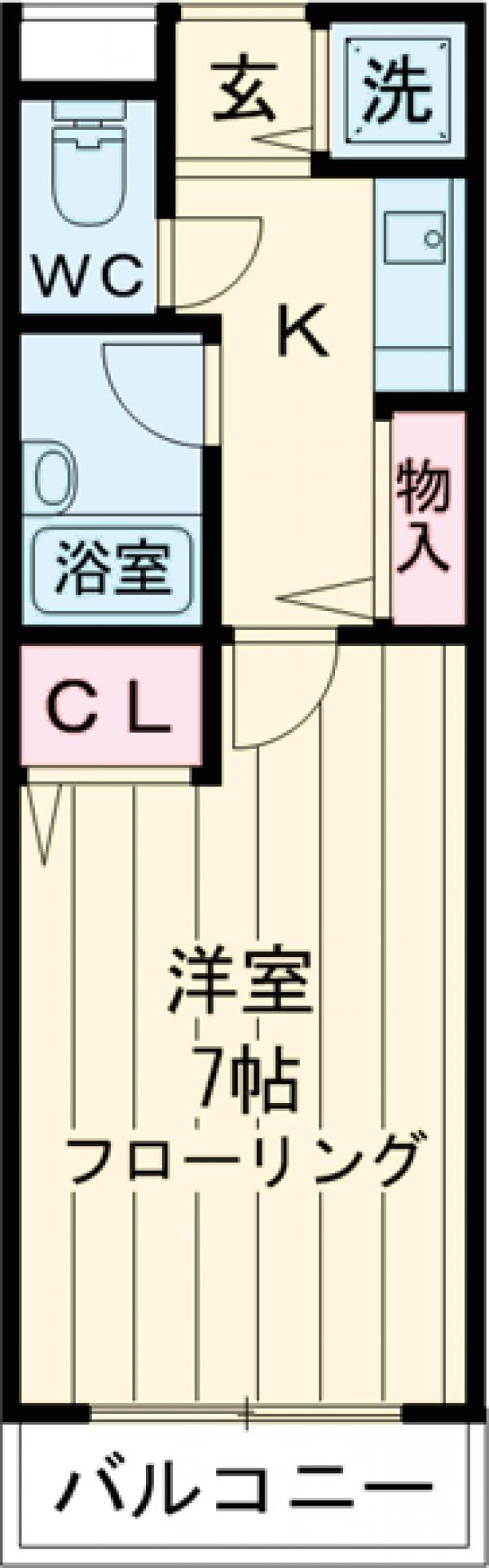 メイフェアフラット(1K/1階)の間取り写真