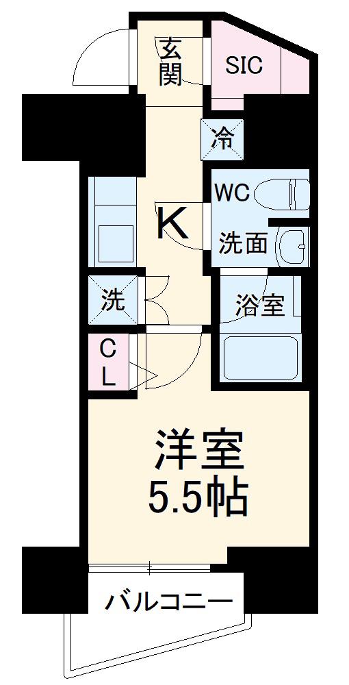 LOG登戸STATION(1K/11階)の間取り写真