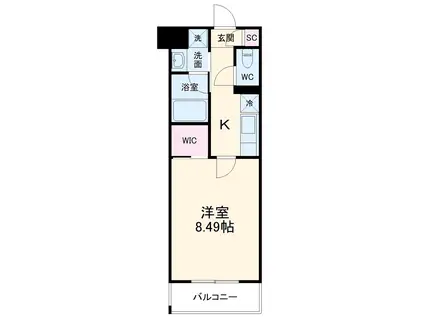 SOL LEVANTE(1K/3階)の間取り写真