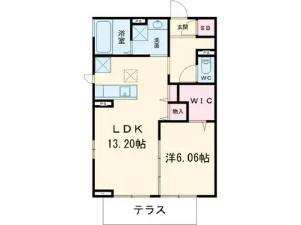 ル・ベント中町(1LDK/1階)の間取り写真