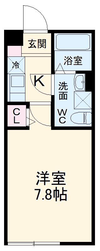 アムール高堀(1K/2階)の間取り写真