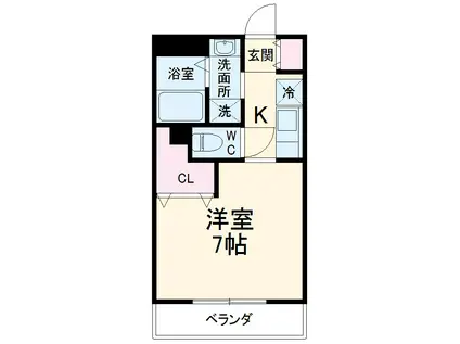 アムールAKIRA(1K/1階)の間取り写真