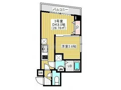 カイテキース2(1DK/4階)の間取り写真