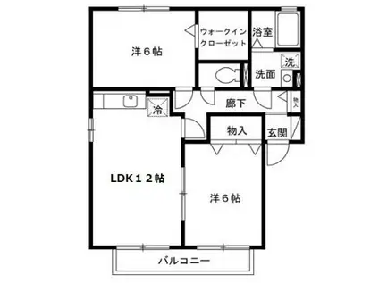 セーラム仙波(2LDK/地下階)の間取り写真