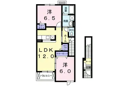 アルカンシエル・ド・モコⅠ(2LDK/2階)の間取り写真