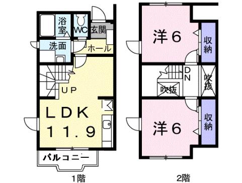 メゾンド・ブリークⅠ(2LDK/1階)の間取り写真