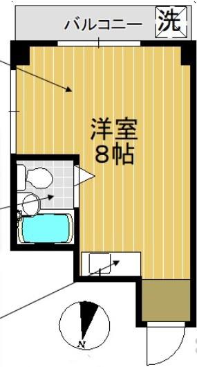 エクセルハイツ(ワンルーム/3階)の間取り写真