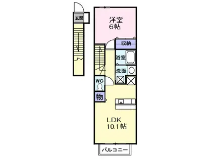 サニーハウス・誠(1LDK/2階)の間取り写真