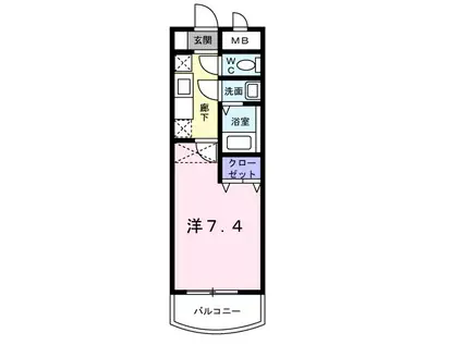 カルフール吉塚(1K/3階)の間取り写真