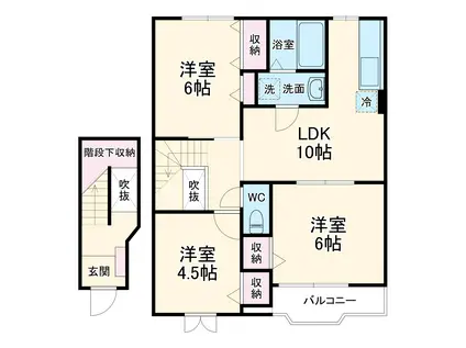フロール・MⅡ(3LDK/2階)の間取り写真