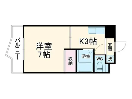 TJハイツ住吉(1K/3階)の間取り写真