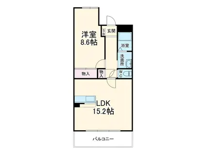 アムール住吉(1LDK/2階)の間取り写真