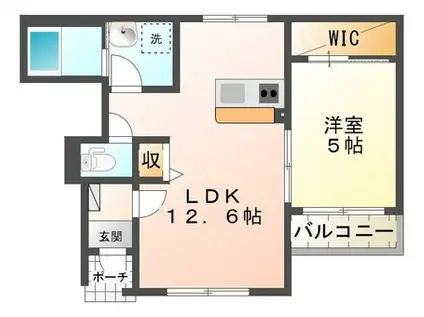 サニーコートⅡ(1LDK/1階)の間取り写真