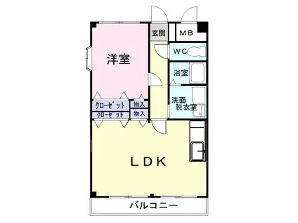 グランシェーヌ(1LDK/3階)の間取り写真