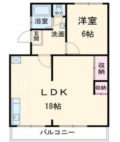 ヴィータ・コリーナ(1LDK/2階)の間取り写真
