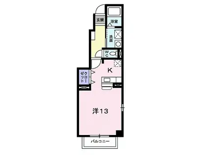 Sハウス(ワンルーム/1階)の間取り写真