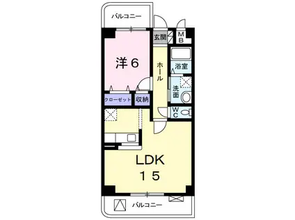 ヴェルセア(1LDK/2階)の間取り写真