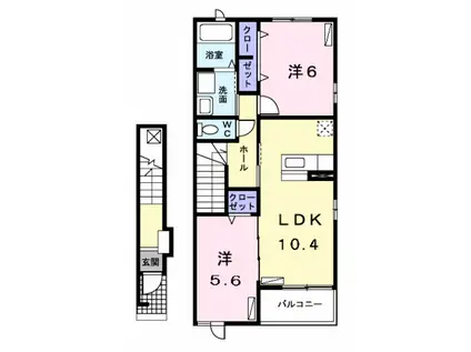 ブライト・ガーデンⅣ(2LDK/2階)の間取り写真