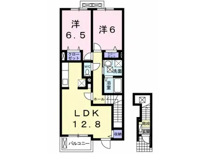 フォレ羽鳥野Ⅱ(2LDK/2階)の間取り写真