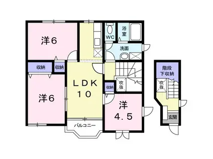 サンパティークA(3LDK/2階)の間取り写真