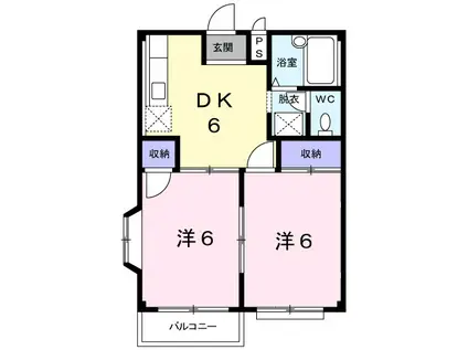 ハイツエイト(2DK/2階)の間取り写真
