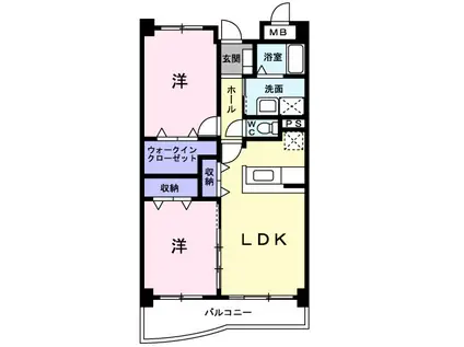 レインボー21(2LDK/1階)の間取り写真