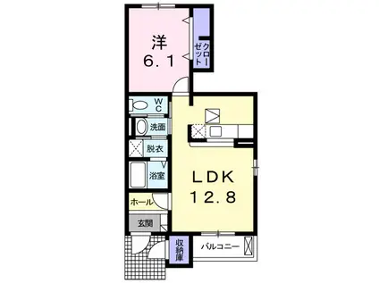 ベルソレイユⅡ(1LDK/1階)の間取り写真