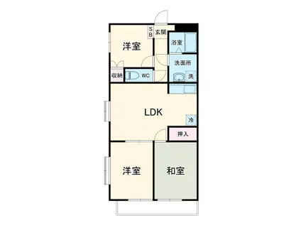 ボヌール湘南(3LDK/2階)の間取り写真