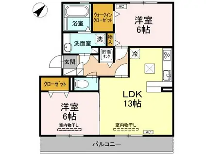 DOLCE VITA(2LDK/1階)の間取り写真