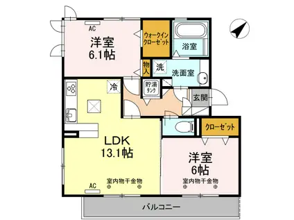 DOLCE VITA(2LDK/1階)の間取り写真