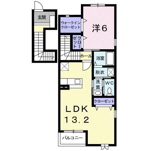 クレイン ファミリアⅡ(1LDK/2階)の間取り写真