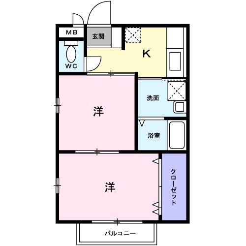 サンライズガーデン(1LDK/3階)の間取り写真